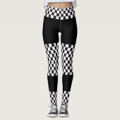 Car Racing / Chess Pattern + uw ruggengraat. en id Leggings (Voorkant)