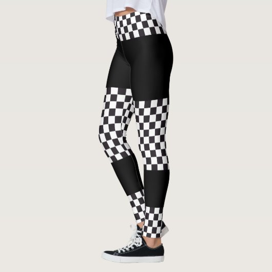 Car Racing / Chess Pattern + uw ruggengraat. en id Leggings (Links)