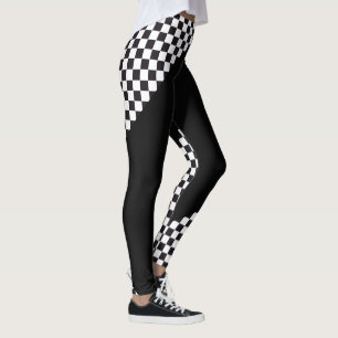 Car Racing / Chess Pattern + uw ruggengraat. en id Leggings