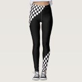 Car Racing / Chess Pattern + uw ruggengraat. en id Leggings (Voorkant)