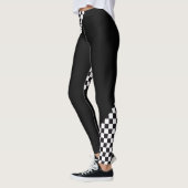 Car Racing / Chess Pattern + uw ruggengraat. en id Leggings (Links)