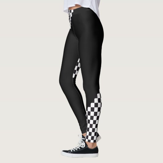Car Racing / Chess Pattern + uw ruggengraat. en id Leggings (Links)