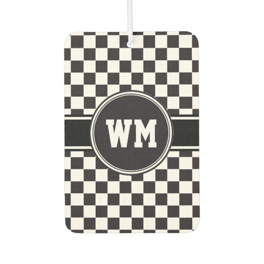 Car Racing / Chess Pattern + uw ruggengraat. en id Luchtverfrisser (Voorkant)