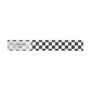 Car Racing / Chess Pattern + uw ruggengraat. en id Omwikkelbaar Adreslabel