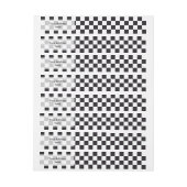 Car Racing / Chess Pattern + uw ruggengraat. en id Omwikkelbaar Adreslabel (Vel)