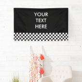 Car Racing / Chess Pattern + uw ruggengraat. en id Spandoek (Insitu)