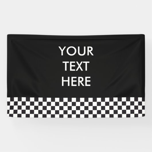 Car Racing / Chess Pattern + uw ruggengraat. en id Spandoek (Horizontaal)