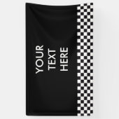 Car Racing / Chess Pattern + uw ruggengraat. en id Spandoek (Verticaal)