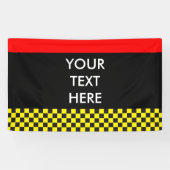 Car Racing / Chess Pattern + uw ruggengraat. en id Spandoek (Horizontaal)