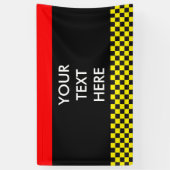 Car Racing / Chess Pattern + uw ruggengraat. en id Spandoek (Verticaal)