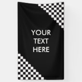 Car Racing / Chess Pattern + uw ruggengraat. en id Spandoek (Verticaal)