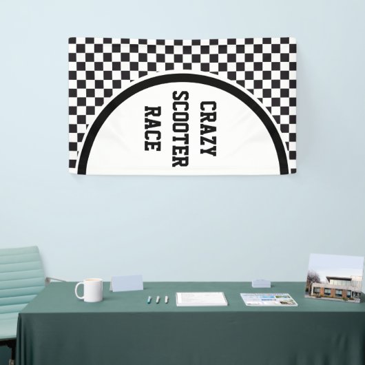 Car Racing / Chess Pattern + uw ruggengraat. en id Spandoek (Beurs)