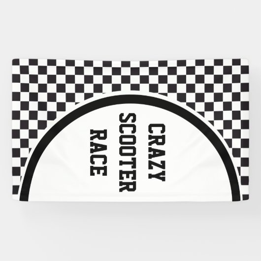 Car Racing / Chess Pattern + uw ruggengraat. en id Spandoek (Horizontaal)