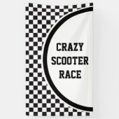 Car Racing / Chess Pattern + uw ruggengraat. en id Spandoek (Verticaal)