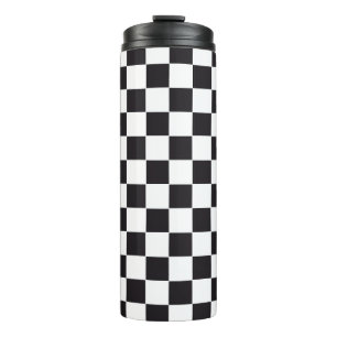 Car Racing / Chess Pattern + uw ruggengraat. en id Thermosbeker