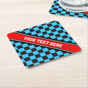 Car Racing / Chess Pattern + uw ruggengraat. en te Kartonnen Onderzetters