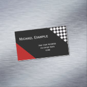Car Racing / Chess Pattern + uw ruggengraat. en te Magnetisch Visitekaartje (Voorbeeld)