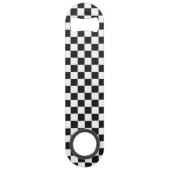 Car Racing / Chess Pattern + uw ruggengraat. en te Speed Flessenopener (Voorkant)