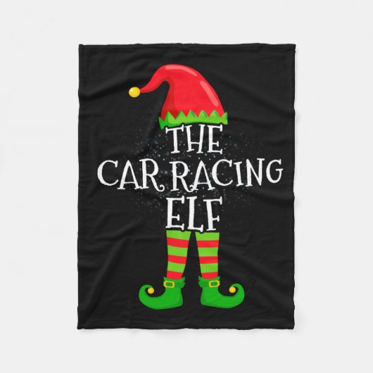 Car Racing Elf Family Matching Christmas Group Fleece Deken (Voorkant)