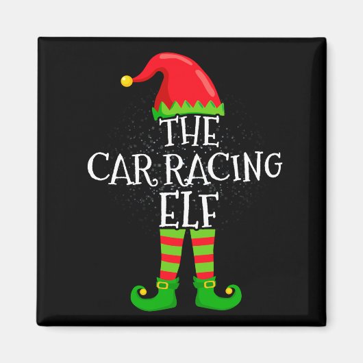 Car Racing Elf Family Matching Christmas Group Magneet (Voorkant)