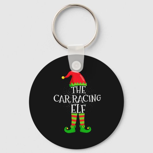 Car Racing Elf Family Matching Christmas Group  Sleutelhanger (Voorkant)