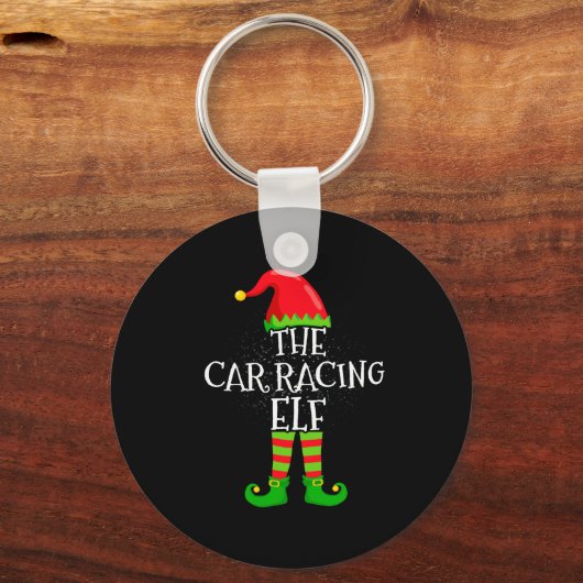 Car Racing Elf Family Matching Christmas Group  Sleutelhanger (Voorkant)
