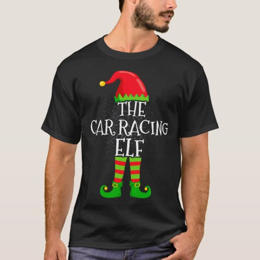 Car Racing Elf Family Matching Christmas Group  T-shirt (Voorkant)