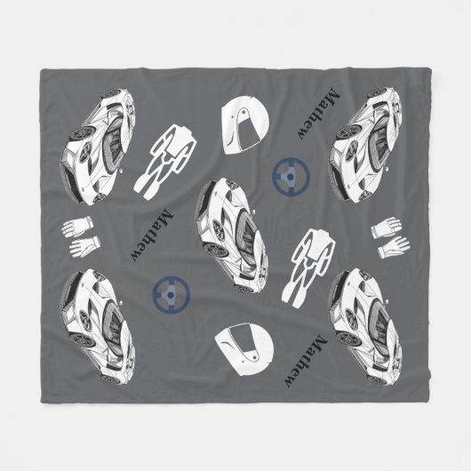 Car racing Fleece Blanket (Voorkant (Horizontaal))