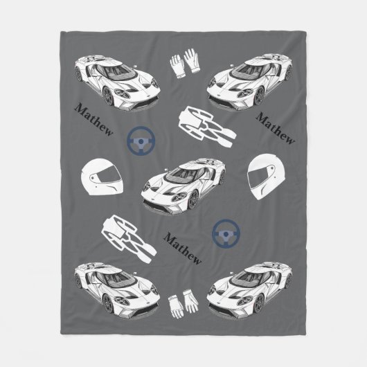 Car racing Fleece Blanket Deken (Voorkant)