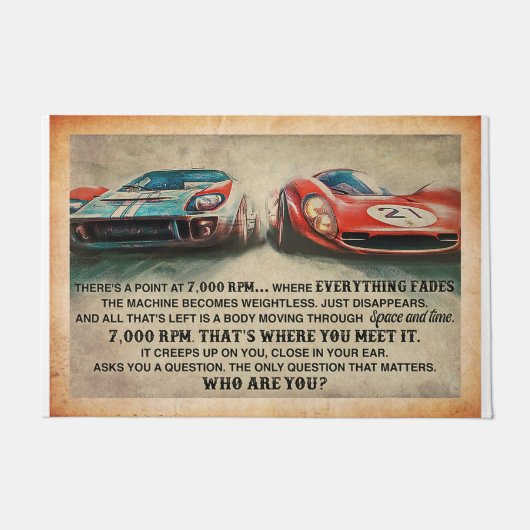 Car Racing Mat, Car Lover  Deurmat (Voorkant)