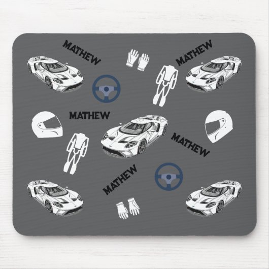Car racing Mousepad Muismat (Voorkant)