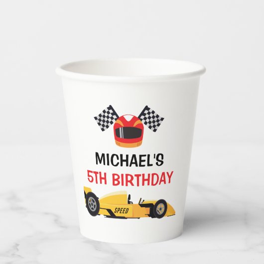 Car Racing Party paper cups Papieren Bekers (Voorkant)