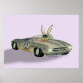 Car Racing Rabbit Poster (Voorkant)