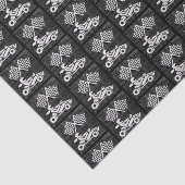 Car Racing Sports Theme in Black and White Tissuepapier (Detail)