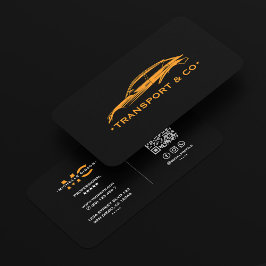 Car Rent Cab Driver Black Orange Chauffeur Visitekaartje