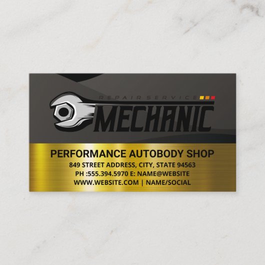 Car Repair Logo Wrenches | Auto Shop Care Visitekaartje (Voorkant)