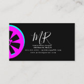 Car Rim Neon Pink Black Visitekaartje (Achterkant)