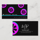 Car Rim Neon Pink Black Visitekaartje (Voorkant / Achterkant)