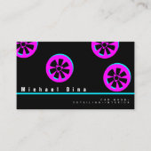 Car Rim Neon Pink Black Visitekaartje (Voorkant)
