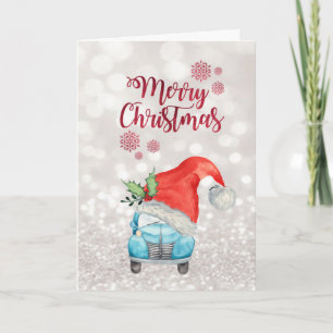 Car Santa Hat, Bokeh Feestdagen Kaart