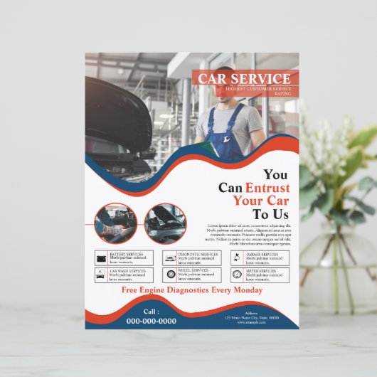 Car Service Flyer Sjabloon (Staand voorkant)