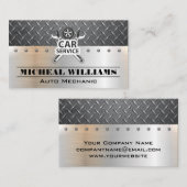 Car Service Wrenches Diamond Plated Steel Visitekaartje (Voorkant / Achterkant)