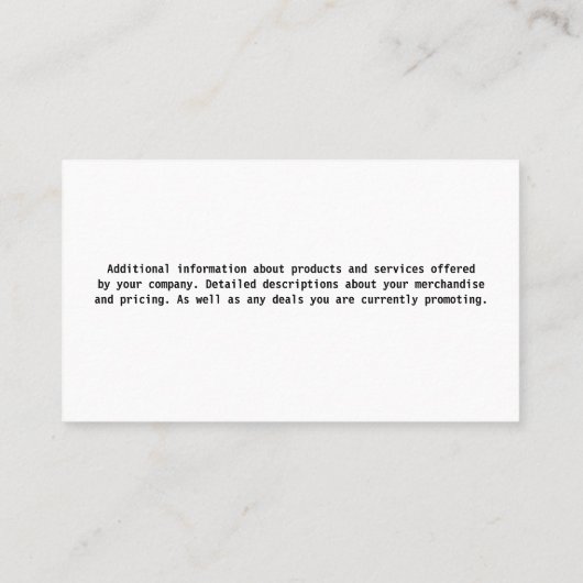 Car Service | Wrenches Wheel Logo Visitekaartje (Achterkant)