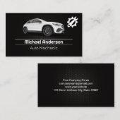 Car Services Wrench Logo | witte auto Visitekaartje (Voorkant / Achterkant)