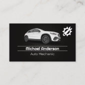 Car Services Wrench Logo | witte auto Visitekaartje (Voorkant)