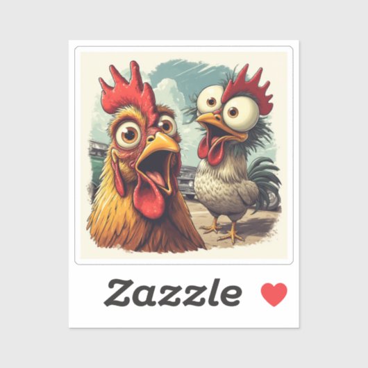 “Car Show Glam” Cheesy Chickens Vinyl Sticker (Vel)