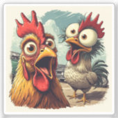“Car Show Glam” Cheesy Chickens Vinyl Sticker (Voorkant)