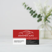 Car Silhouette - Mechanische automatische reparati Visitekaartje (Staand voorkant)