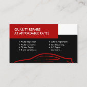 Car Silhouette - Mechanische automatische reparati Visitekaartje (Achterkant)