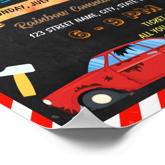 Car smash fundraiser school sjabloon poster (Hoek)